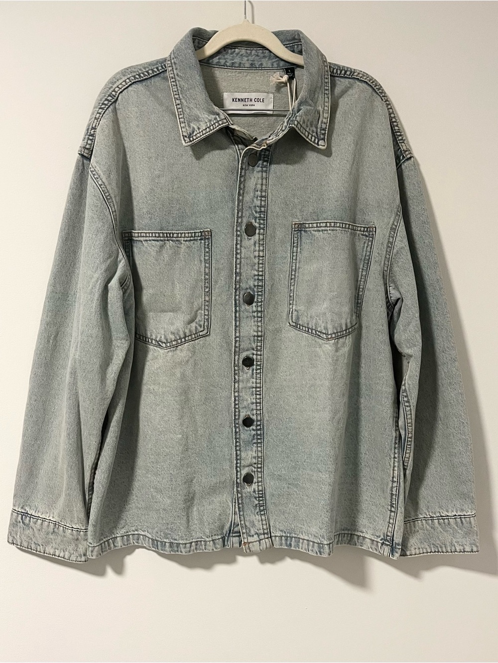 Kenneth Cole Light Stone Denim Shirt Jacket